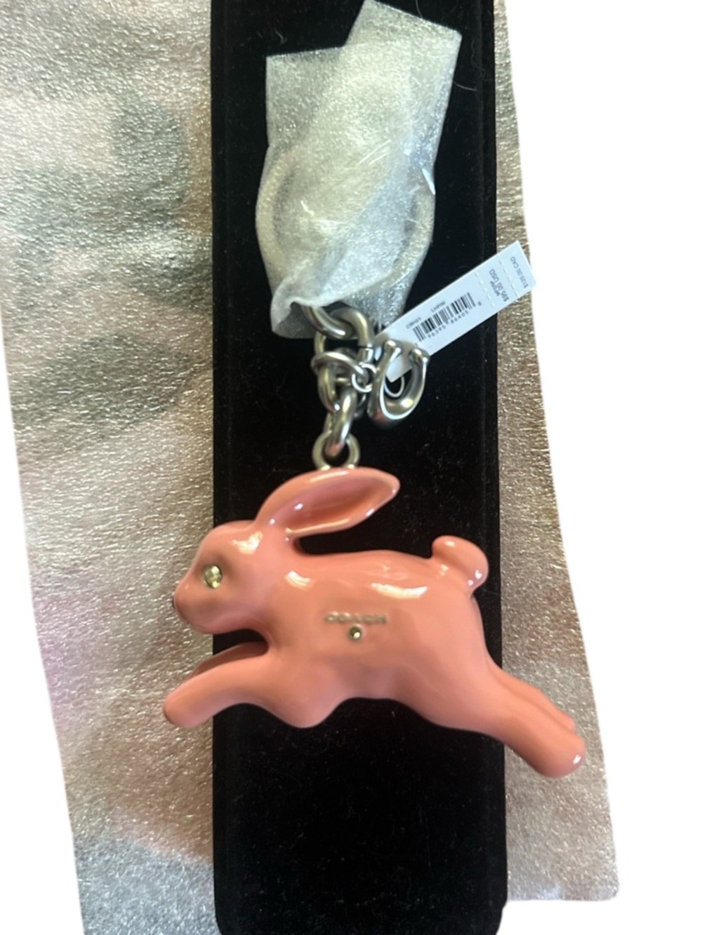 Coach Bunny Bag Charm Pink & Nickel Hardware Size 2 3/4 L × 4 3/4 H × 3/4 W - Picture 5 of 5